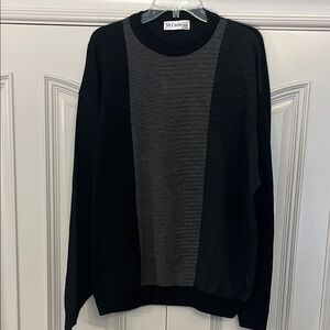 St. Croix Shop Pattered Black And Gray Sweater